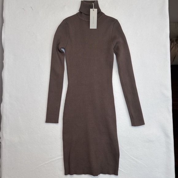 Dresses & Skirts - WHICH WE WANT NWT Women's BROWN‎ Long Sleeve Turtleneck ribbed  Dress Size S